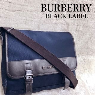 バーバリーブラックレーベル(BURBERRY BLACK LABEL)の美品 バーバリーブラックレーベル メッセンジャーバッグ ショルダーバッグ レザー(ショルダーバッグ)