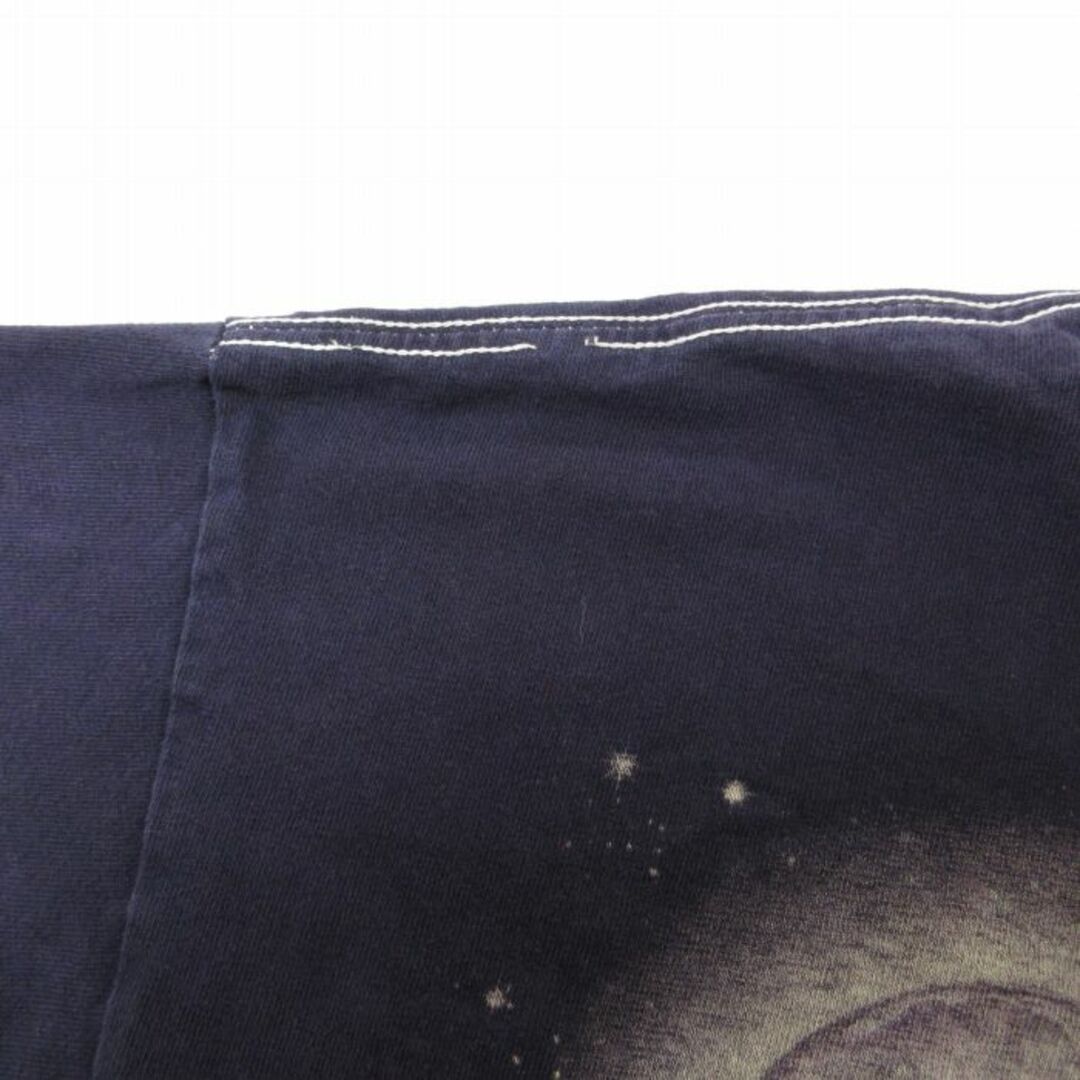 XL★古着 半袖 Tシャツ メンズ オオカミ 月 大きいサイズ クルーネック 紫他 パープル タイダイ 23jul06 中古 メンズのトップス(Tシャツ/カットソー(半袖/袖なし))の商品写真