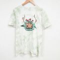 XL★古着 半袖 Tシャツ メンズ キノコ コットン クルーネック 薄緑他 グ…