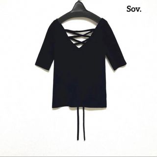 Sov. - ♡ 新品　未使用　♡ Sov. バックリボン　ニット　トップス　半袖　38