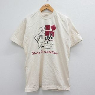 L★古着 半袖 ビンテージ Tシャツ メンズ 00年代 00s 医薬品 研究機関 コットン クルーネック 生成り 23jul04 中古(Tシャツ/カットソー(半袖/袖なし))