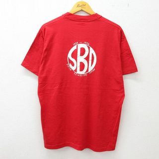 XL★古着 半袖 ビンテージ Tシャツ メンズ 80年代 80s SBD SHOW 大きいサイズ クルーネック USA製 赤 レッド 23jul04 中古(Tシャツ/カットソー(半袖/袖なし))