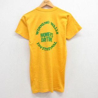 S★古着 半袖 ビンテージ Tシャツ メンズ 80年代 80s WOMENS DAYTIME クルーネック 黄 イエロー 23jul04 中古(Tシャツ/カットソー(半袖/袖なし))