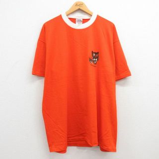 XL★古着 半袖 ビンテージ Tシャツ メンズ 90年代 90s タイガー カブ トラ 大きいサイズ クルーネック USA製 オレンジ他 【spe】 23jul06 中古(Tシャツ/カットソー(半袖/袖なし))