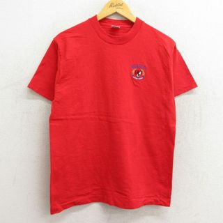 M★古着 半袖 ビンテージ Tシャツ メンズ 90年代 90s NASSCO コットン クルーネック USA製 赤 レッド 23jul06 中古(Tシャツ/カットソー(半袖/袖なし))