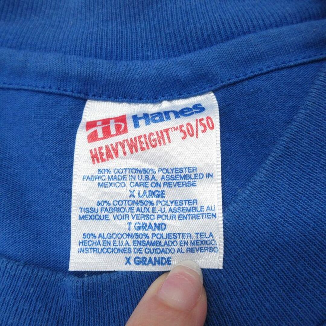 Hanes(ヘインズ)のXL★古着 ヘインズ Hanes 半袖 ビンテージ Tシャツ メンズ 90年代 90s Festa Di San Donato 大きいサイズ クルーネック 青 ブルー 23jul06 中古 メンズのトップス(Tシャツ/カットソー(半袖/袖なし))の商品写真