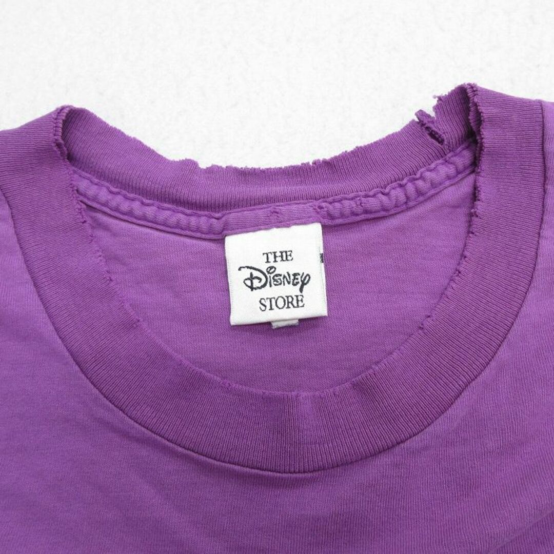 Disney(ディズニー)のXL★古着 半袖 ビンテージ Tシャツ メンズ 90年代 90s ディズニー DISNEY アラジン ジャスミン ラジャー 刺繍 胸ポケット付き ボロ 大きいサイズ コットン クルーネック USA製 紫 パープル 【spe】 23jul06 中古 メンズのトップス(Tシャツ/カットソー(半袖/袖なし))の商品写真