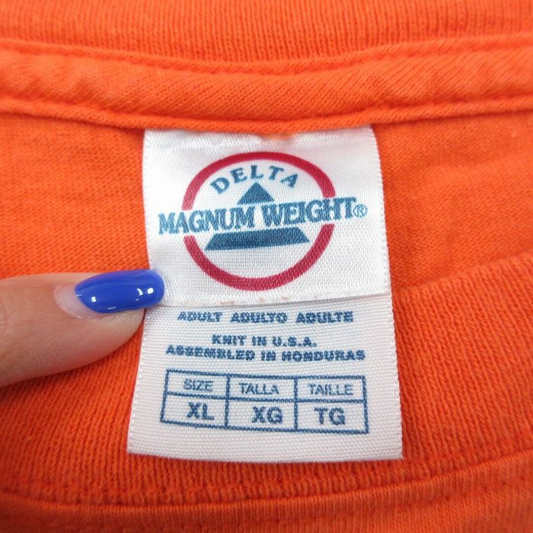 XL★古着 半袖 ビンテージ Tシャツ メンズ 00年代 00s RIT コットン クルーネック USA製 濃オレンジ 23jul06 中古 メンズのトップス(Tシャツ/カットソー(半袖/袖なし))の商品写真