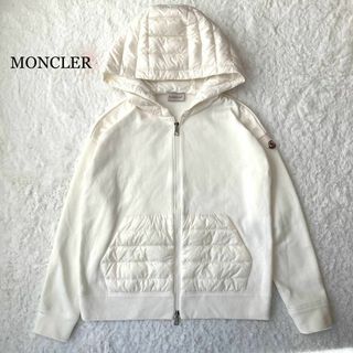 モンクレール(MONCLER)の【極美品】 MONCLER マグリア カーディガン ダウン切替 ホワイト(カーディガン)