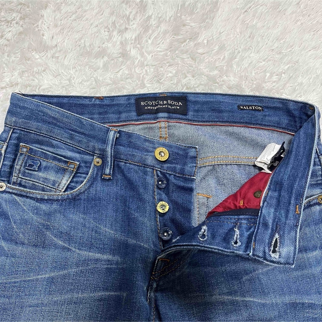 SCOTCH & SODA(スコッチアンドソーダ)のSCOTCH & SODA RALSTON美品　ブルー　デニム W28/L32 メンズのパンツ(デニム/ジーンズ)の商品写真