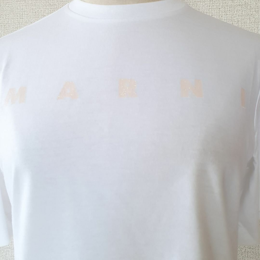 Marni(マルニ)の【新品・未使用】MARNI KIDS グリッターロゴ コットンTシャツ白14Y　 キッズ/ベビー/マタニティのキッズ服女の子用(90cm~)(Tシャツ/カットソー)の商品写真