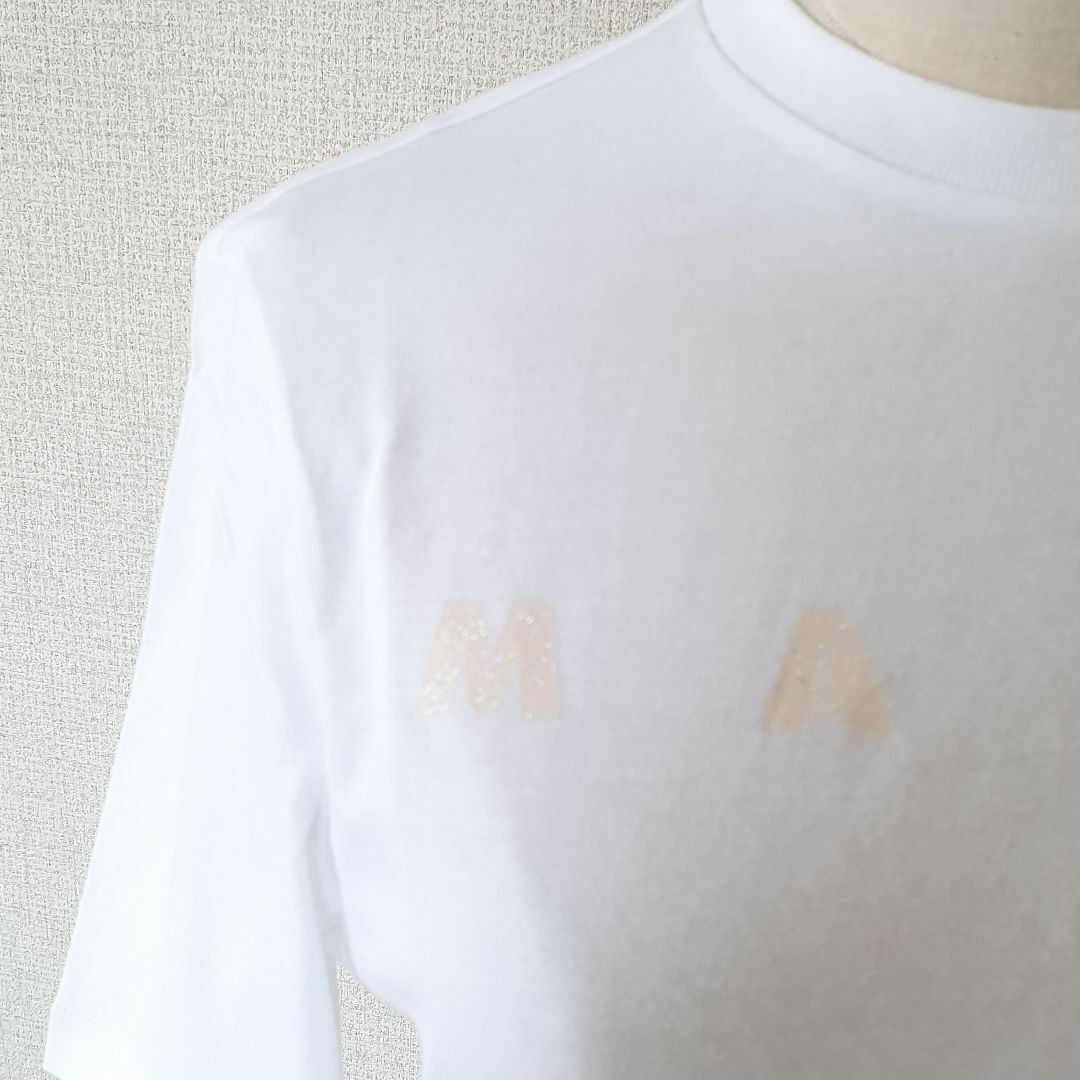 Marni(マルニ)の【新品・未使用】MARNI KIDS グリッターロゴ コットンTシャツ白14Y　 キッズ/ベビー/マタニティのキッズ服女の子用(90cm~)(Tシャツ/カットソー)の商品写真