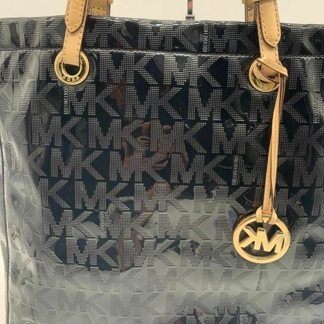 Michael Kors(マイケルコース)の【極美品】マイケルコース エナメル レザー トートバッグ 肩掛け 黒 A4 レディースのバッグ(トートバッグ)の商品写真