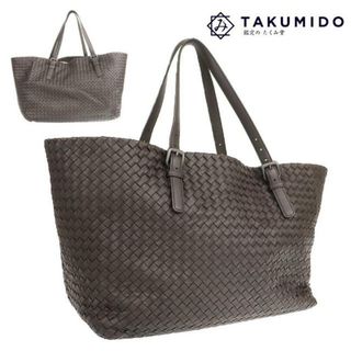 ボッテガヴェネタ(Bottega Veneta)のボッテガ ヴェネタ トートバッグ イントレチャート 中古 ブラウン レザー Bottega Veneta 【中古】 | シンプル 手提げ ショルダー ユニセックス バック ブランド 茶 ファッション ABランク(トートバッグ)