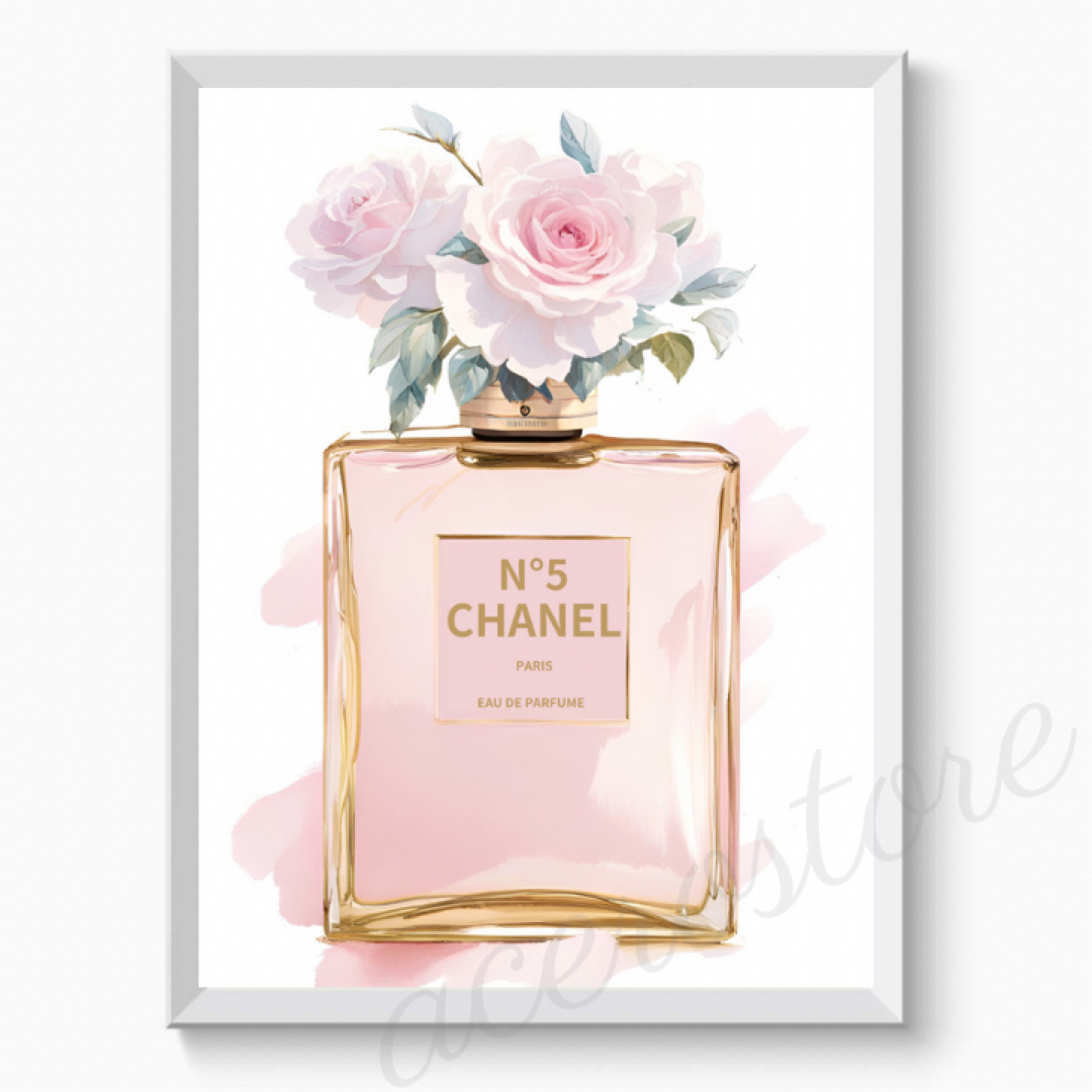 H063 アートポスター インテリア CHANEL シャネル ピンク 香水 ハンドメイドのインテリア/家具(アート/写真)の商品写真