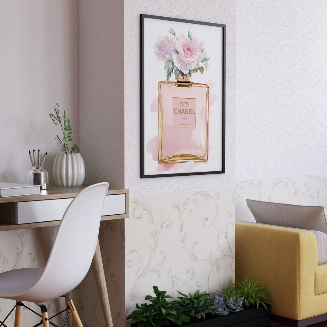 H063 アートポスター インテリア CHANEL シャネル ピンク 香水 ハンドメイドのインテリア/家具(アート/写真)の商品写真