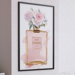 H063 アートポスター インテリア CHANEL シャネル ピンク 香水(アート/写真)