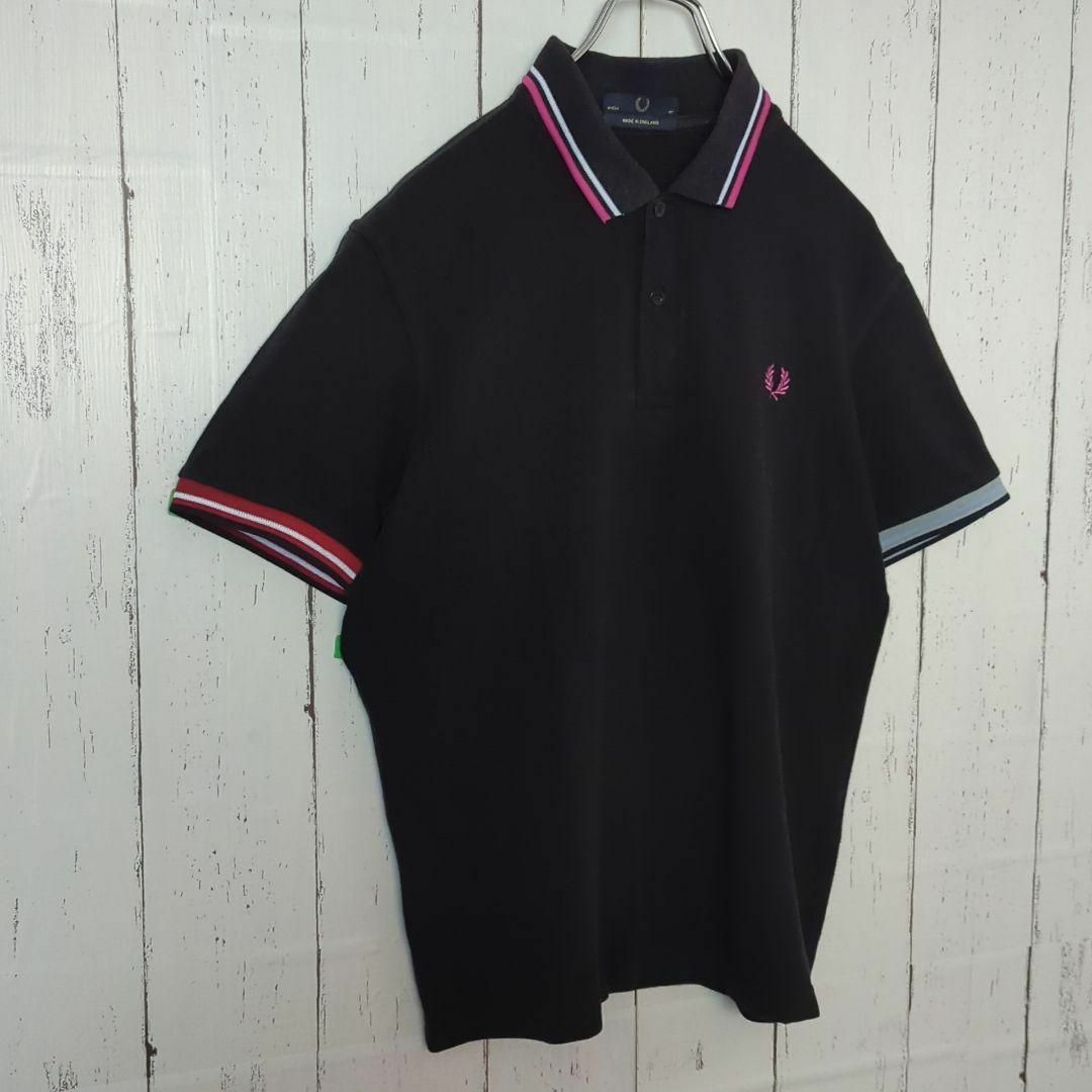 FRED PERRY(フレッドペリー)の☆美品☆ FRED PERRY フレッドペリー 刺繍ロゴ ポロシャツ L メンズのトップス(Tシャツ/カットソー(半袖/袖なし))の商品写真