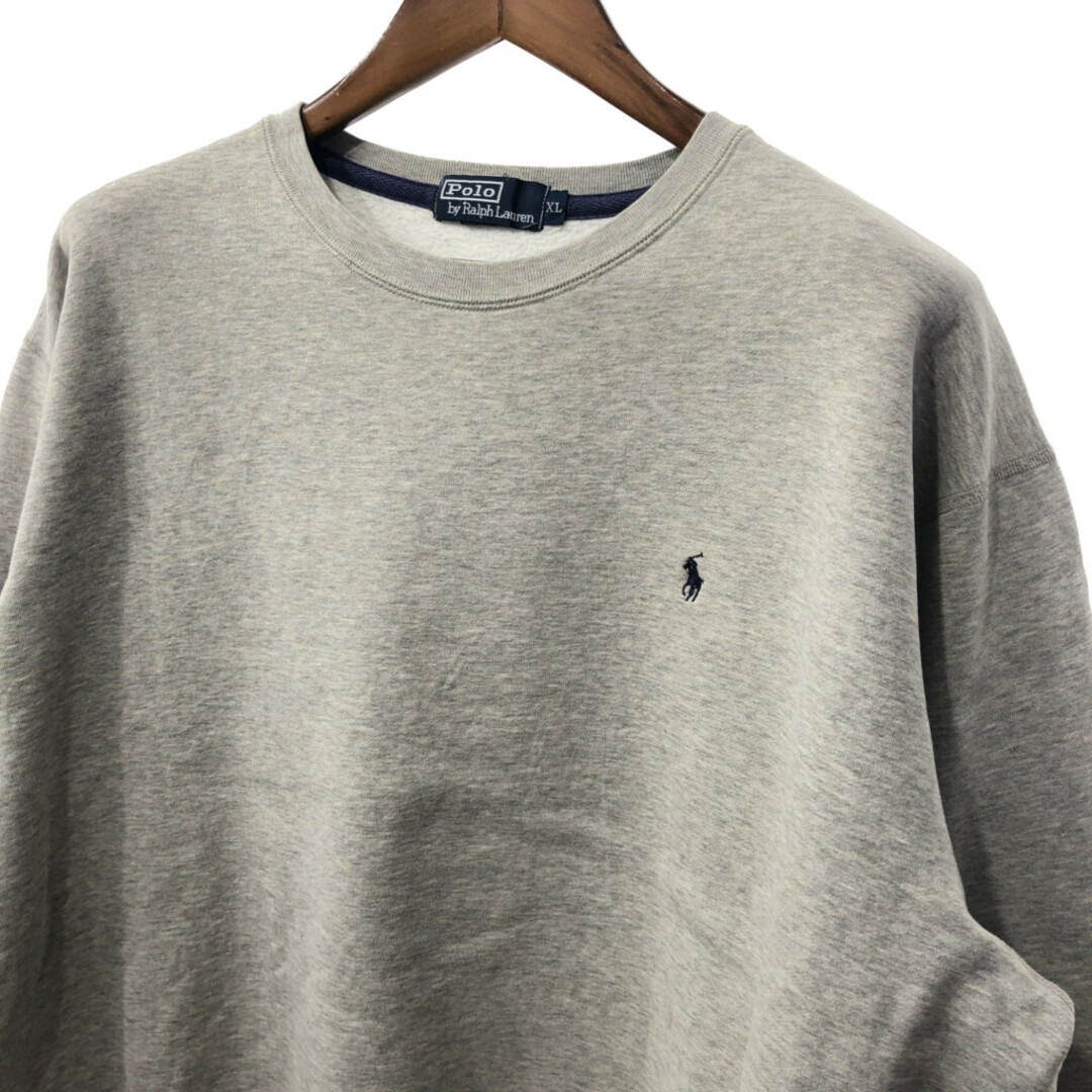 POLO RALPH LAUREN(ポロラルフローレン)のPolo by Ralph Lauren ポロ ラルフローレン ワンポイントロゴ スウェット グレー (メンズ XL) 中古 古着 Q1545 メンズのトップス(スウェット)の商品写真