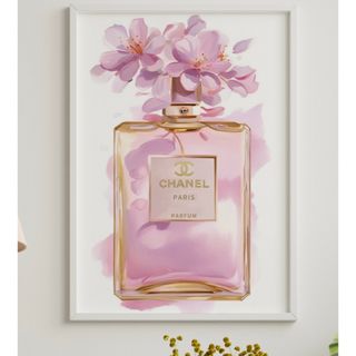 H064 アートポスター CHANEL シャネル インテリア 春 桜 ピンク(アート/写真)