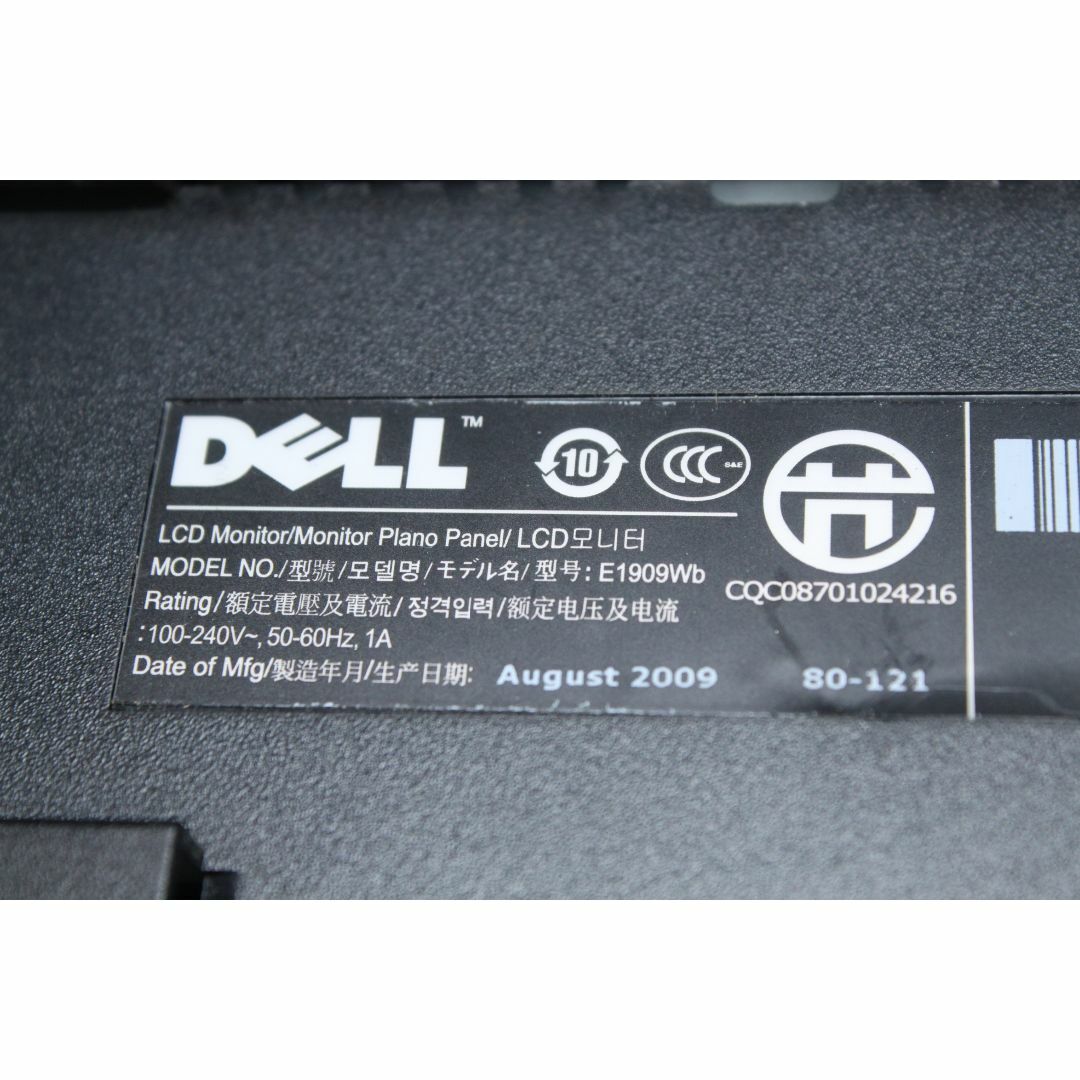 DELL(デル)のDell/WXGA+液晶モニター/E1909Wb/19インチ ⑤ スマホ/家電/カメラのPC/タブレット(ディスプレイ)の商品写真