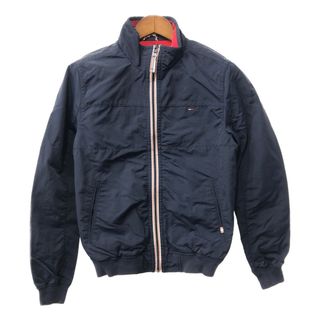 トミーヒルフィガー(TOMMY HILFIGER)のTOMMY HILFIGER トミーヒルフィガー HILFIGER DENIM ワンポイントロゴ ナイロンジャケット ネイビー (メンズ S) 中古 古着 Q1593(その他)