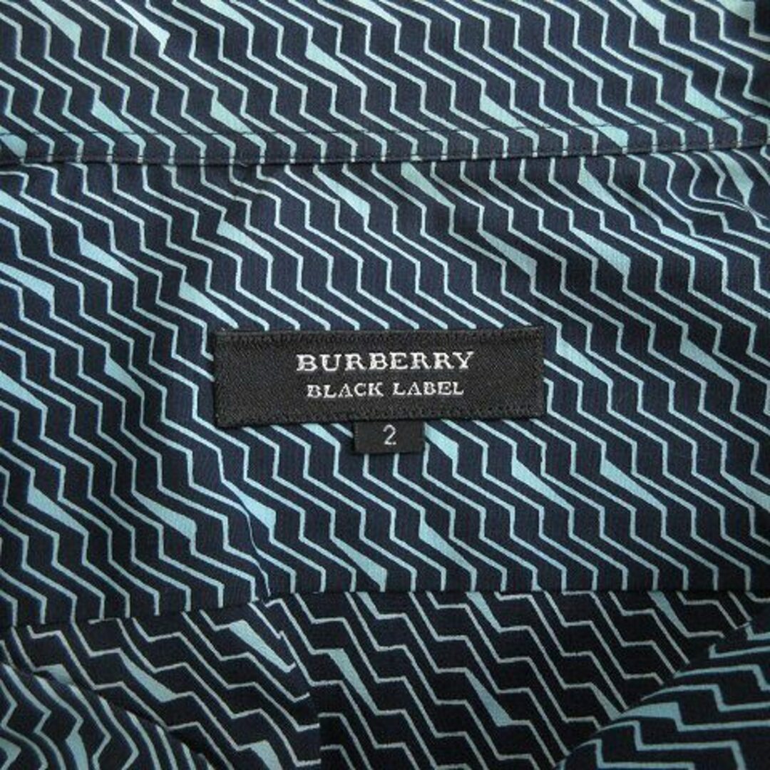 BURBERRY BLACK LABEL(バーバリーブラックレーベル)のバーバリーブラックレーベル シャツ 半袖 カジュアル 刺繍 ロゴ ブルー M位 メンズのトップス(シャツ)の商品写真