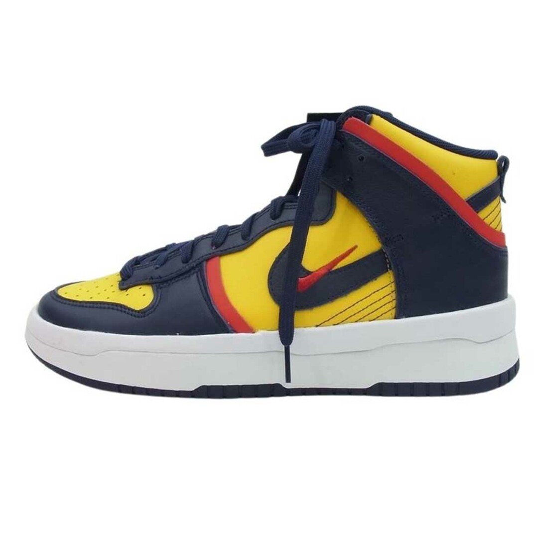 NIKE(ナイキ)のNIKE ナイキ スニーカー DH3718-701 WMNS DUNK HIGH REBEL VARSITY MAIZE ウィメンズ ダンク ハイ レベル バーシティ メイズ ハイカット スニーカー ネイビー系 イエロー系 27cm【新古品】【未使用】【中古】 メンズの靴/シューズ(スニーカー)の商品写真