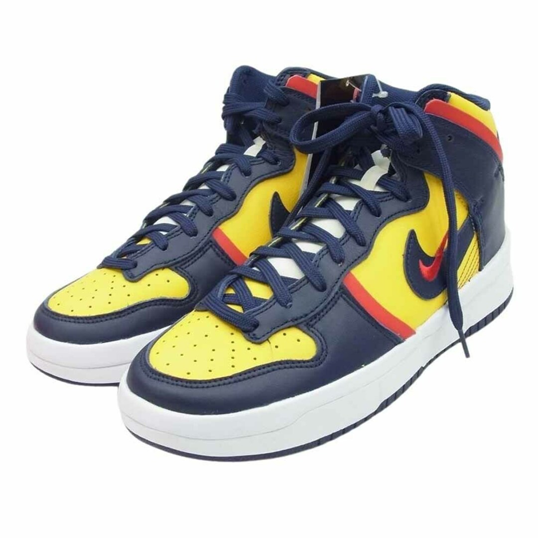 NIKE(ナイキ)のNIKE ナイキ スニーカー DH3718-701 WMNS DUNK HIGH REBEL VARSITY MAIZE ウィメンズ ダンク ハイ レベル バーシティ メイズ ハイカット スニーカー ネイビー系 イエロー系 27cm【新古品】【未使用】【中古】 メンズの靴/シューズ(スニーカー)の商品写真