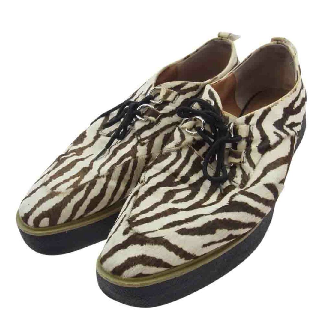 HYSTERIC GLAMOUR(ヒステリックグラマー)のHYSTERIC GLAMOUR ヒステリックグラマー その他靴 CREPE SOLES DERBY ゼブラ柄 ハラコレザー ラバーソール ダービーシューズ マルチカラー系 28cm【中古】 メンズの靴/シューズ(その他)の商品写真