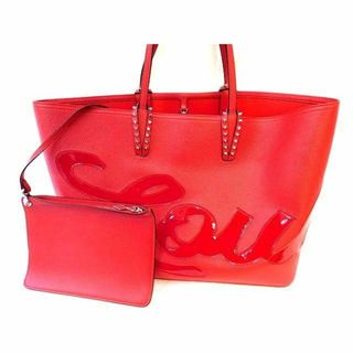 クリスチャンルブタン Christian Louboutin ■ カバタ トートバッグ LOVE レッド 赤 レザー ラバー ポーチ レディース □6C キ1000