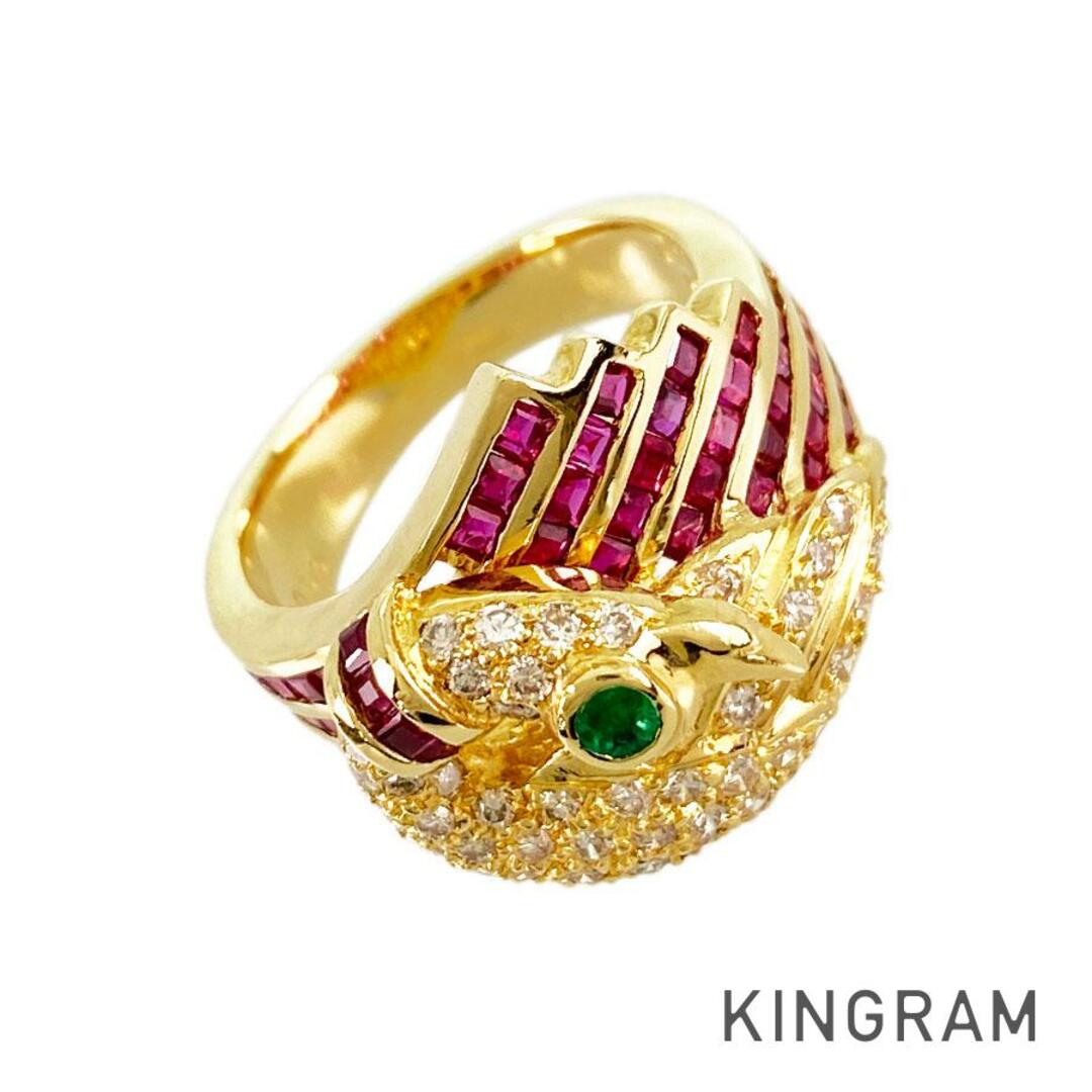 リング K18YG ルビー ダイヤモンド エメラルド 13号(53) レディースのアクセサリー(リング(指輪))の商品写真