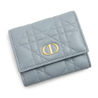 クリスチャンディオール(Christian Dior)のクリスチャンディオール ディオール カロ ハイビスカス ウォレット 三つ折り財布 カナージュ カーフスキン レザー クラウドブルー 水色 マットゴールド金具  S5175UWHC Christian Dior（新品・未使用品）(財布)