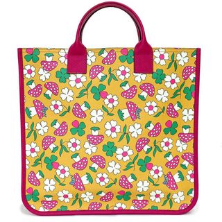 Gucci - グッチ チルドレンズ マッシュルームプリント トート ハンドバッグ きのこ 花 スプリーム キャンバス ピンク イエロー 550763 GUCCI（新品・未使用品）