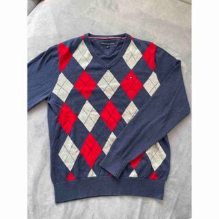 トミーヒルフィガー(TOMMY HILFIGER)のトミーヒルフィガー メンズ プルオーバー セーター アーガイル Vネック(ニット/セーター)