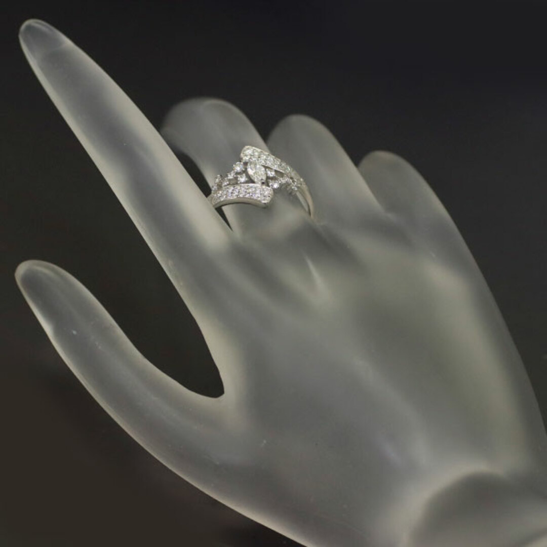 Pt900 マーキス ダイヤモンド ダイヤモンド リング 0.247ct D0.52ct レディースのアクセサリー(リング(指輪))の商品写真