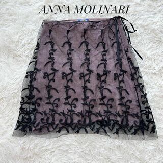 アンナモリナーリ(ANNA MOLINARI)のBLUEGIRL ANNAMOLINARI イタリア製 チュール スカート 花柄(ミニスカート)