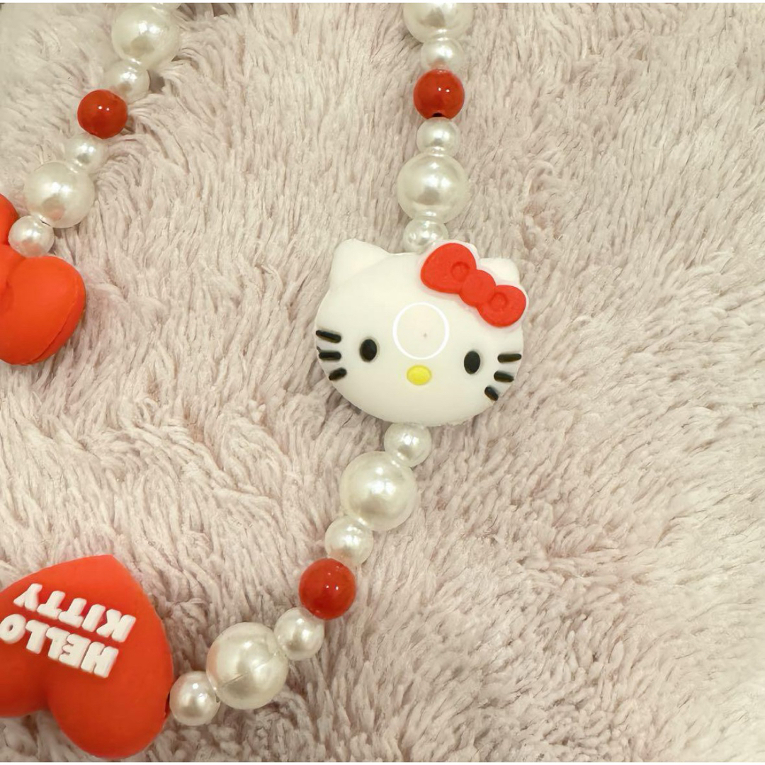 【新品】ハローキティHello Kitty ビーズストラップ エンタメ/ホビーのアニメグッズ(ストラップ)の商品写真