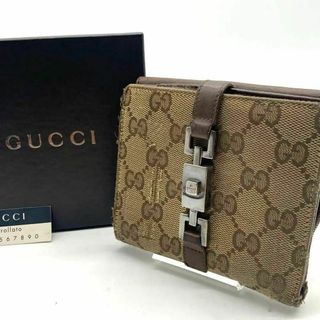 グッチ(Gucci)のグッチ ジャッキー 折り財布 キャンバス レザー ウォレット GG柄 箱(折り財布)