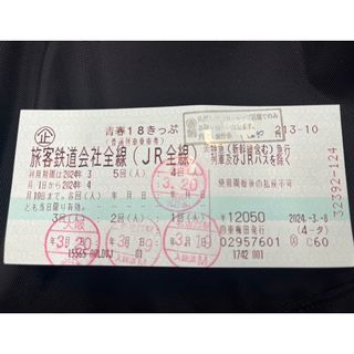 青春18きっぷ　1回分(鉄道乗車券)