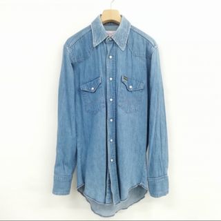 ラングラー(Wrangler)の70s 白タグ ヴィンテージ デニム ウエスタンシャツ USA製 14.5-33(シャツ)