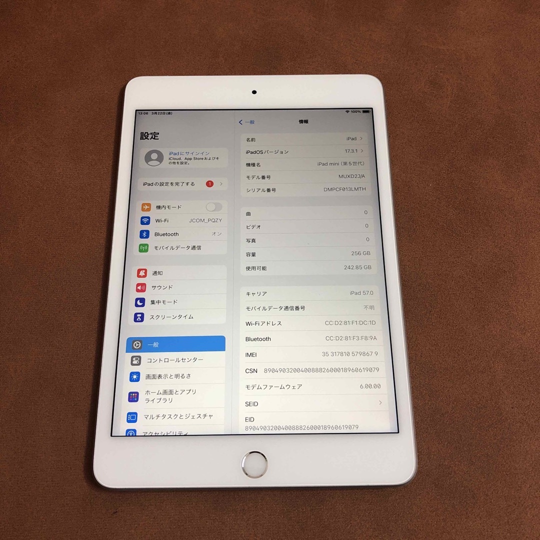 iPad(アイパッド)の7316 美品 iPad mini5 第5世代 256GB SIMフリー スマホ/家電/カメラのPC/タブレット(タブレット)の商品写真