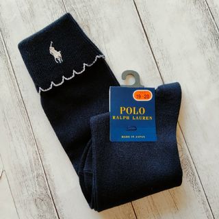 ポロラルフローレン(POLO RALPH LAUREN)のポロラルフローレン 女の子❣️ハイソックス 19～20cm ネイビー(靴下/タイツ)