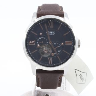 FOSSIL - ITSXWROAESC6 未使用 FOSSIL フォッシル タウンズマン ME3061 機械式自動巻き 腕時計 5気圧 オートマチックムーブメント メンズ レザー ブラウン ブラック 黒