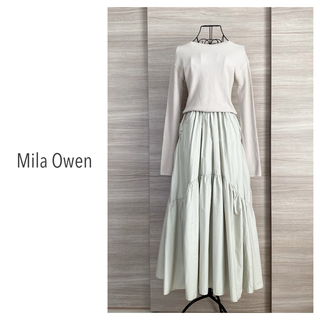 Mila Owen - 新品◆ミラオーウェン　ワッフルニットティアードスカートドッキングワンピース