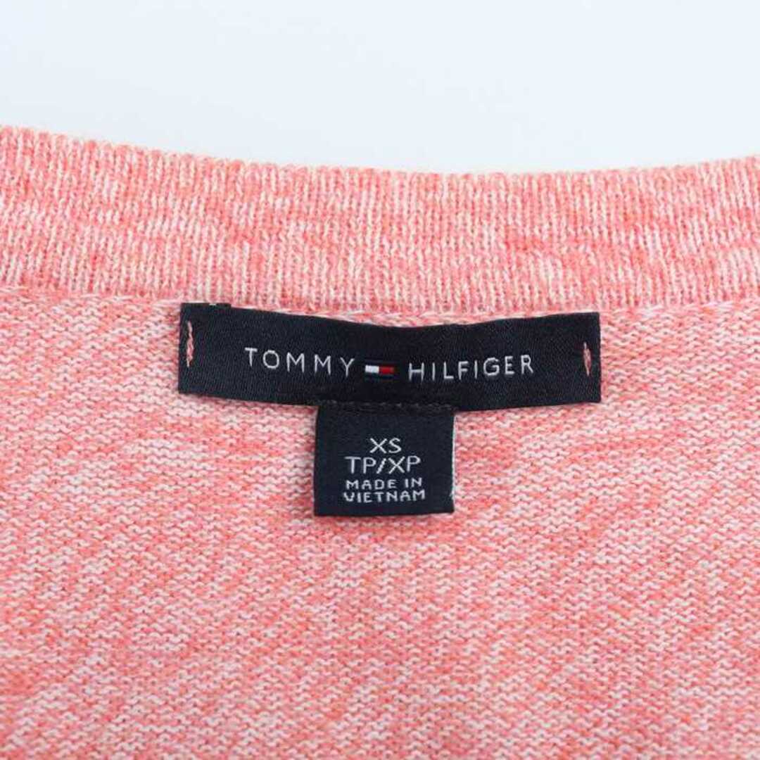 TOMMY HILFIGER(トミーヒルフィガー)のトミーヒルフィガー カーディガン ニット セーター 七分丈 メランジ レディース XSサイズ ピンク TOMMY HILFIGER レディースのトップス(カーディガン)の商品写真