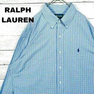ラルフローレン(Ralph Lauren)の51U 90s ラルフローレン BD長袖シャツ ポニー刺繍 チェックメンズ古着(シャツ)