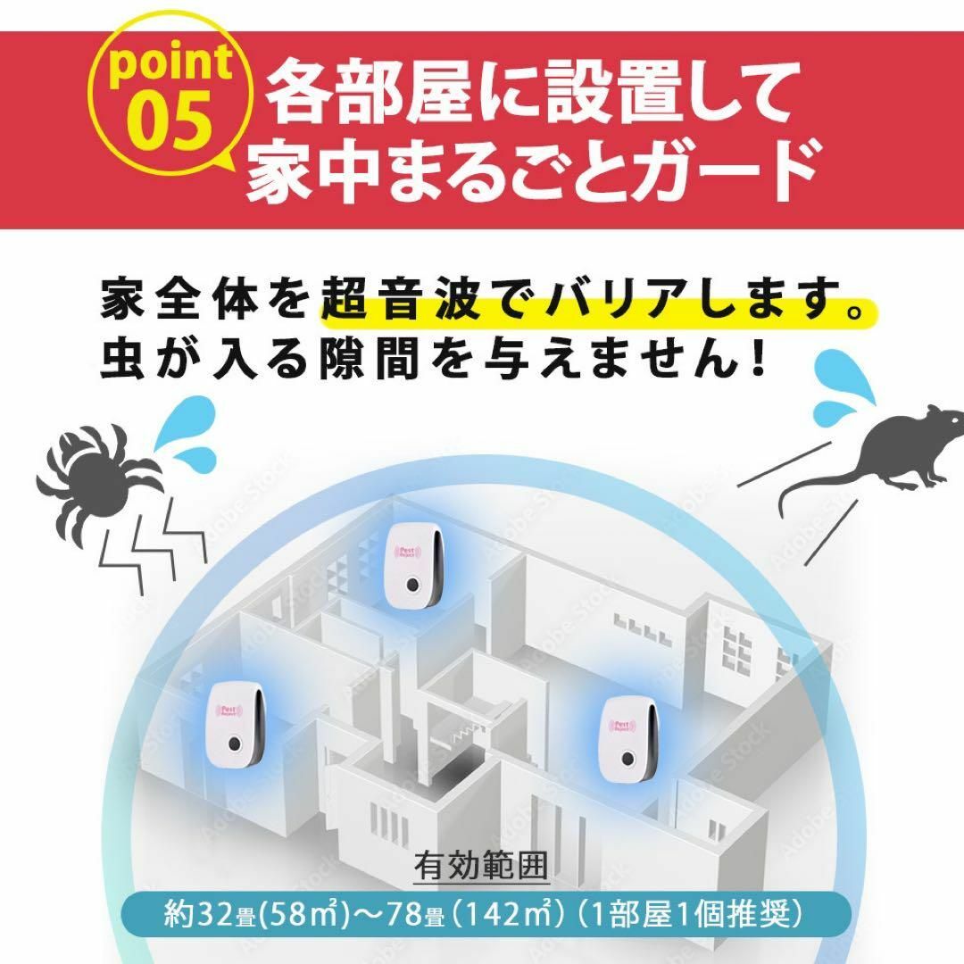 数量限定価格 害虫駆除 超音波 ネズミ駆除 虫除け 虫よけ ハエ ゴキブリ 最新 その他のペット用品(小動物)の商品写真