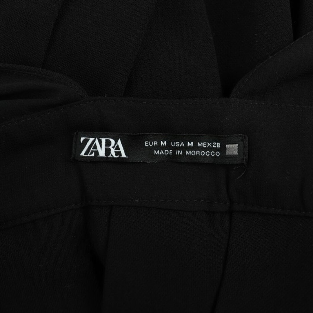 ZARA(ザラ)のザラ チュニック トップス カットソー プリーツ  レディース Mサイズ ブラック ZARA レディースのトップス(チュニック)の商品写真