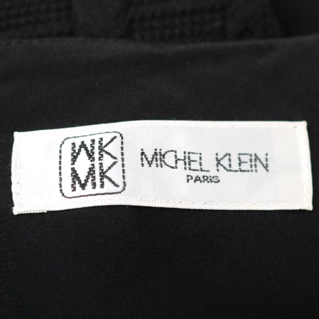 MICHEL KLEIN(ミッシェルクラン)のミッシェルクラン カットソー トップス チェック柄 ロング丈 ファスナー レディース 38サイズ ブラック MICHEL KLEIN レディースのトップス(カットソー(長袖/七分))の商品写真